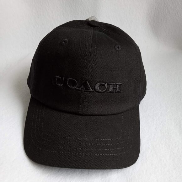 Coach Black Embroidered Logo Baseball Hat - Picture 2 of 9